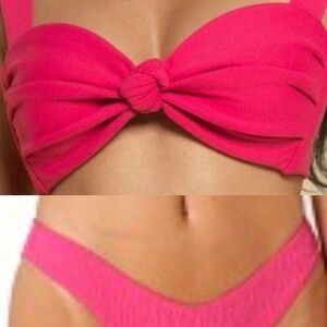 Montce | Hot Pink Scrunch Bikini Set | L / XL | Hot Pink